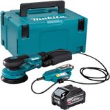 Makita BO 001 CGU101 accu-excentrische schuurmachine 40 V max. 125 mm 5,0 mm slag Brushless + 1x accu 4,0 Ah + Makpac - zonder oplader