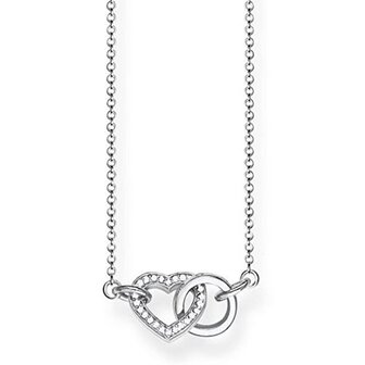 Thomas Sabo Damesketting Together hart klein glam & Soul 925 sterling zilver lengte van 40 tot 45 cm KE1643-051-14-L45v