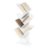 Furinno Boomboekenplank 7-laags vloerstaande boom boekenkast, wit