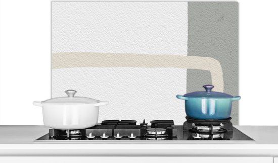 KitchenYeah Spatscherm keuken 90x60 cm - Abstract - Aluminium