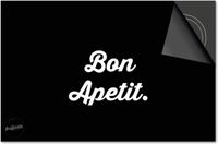Dietrix Inductie Beschermer - 65x52cm - Quotes - Bon Apetit Zwart