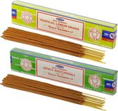 Satya Wierook cadeaus set - 2x geurstokjes - Citroengras en Patchouli geur - Meditatie