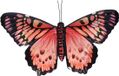 Pro Garden Wanddecoratie vlinder - rood - 49 x 34 cm - metaal