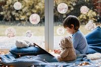 Winnie the Pooh Wonderful Bubbles Raamafbeelding - afmetingen 30 x 30 cm, 2 vellen - raamstickers, Disney, kinderkamer, babykamer, beer