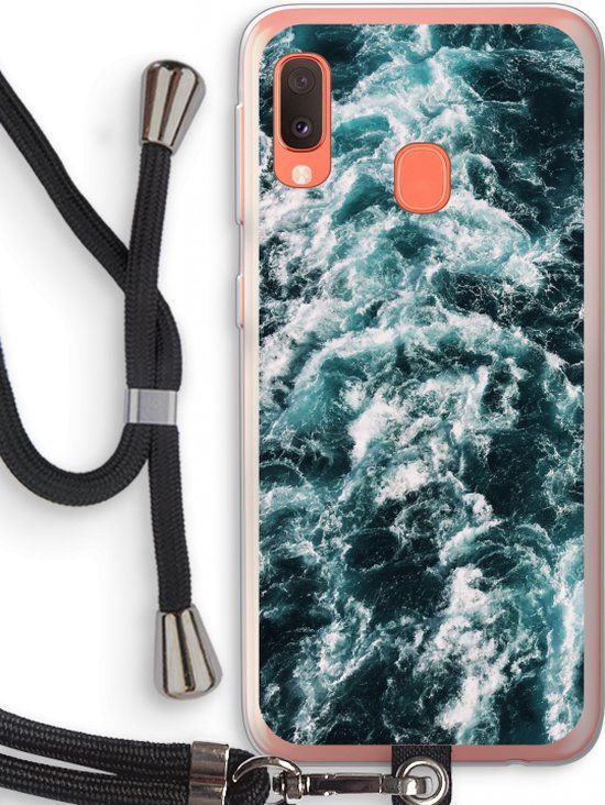 Case Company® - Samsung Galaxy A20e Case with Cord - Sea Wave - Black Cord - Back Cover