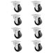 WAGNER meubelrol/zwenkwiel 8dlg. Set -diameter Ø 40 mm, hoogte 55 mm, verzinkt staal, zwart, schroefplaat 34 x 48 mm, draagkracht 35 kg - 02212100