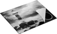 Chefcare Inductie Beschermer Vuurtoren tijdens een Storm - Zwart Wit - 65x55 cm