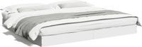 vidaXL Bedframe zonder matras, bewerkt hout, wit, 180 x 200 cm