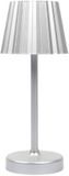 HOME DECO FACTORY Portable tafellamp LED - zilver - touch - 26 cm - batterij - binnen / buiten