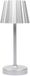 HOME DECO FACTORY Portable tafellamp LED - zilver - touch - 26 cm - batterij - binnen / buiten