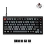 Keychron V1 8K 75% bedraad mechanisch toetsenbord met knop, QMK/VIA programmeerbaar, hot-swappable met Keychron Super Brown Switchs, 8000 Hz polling rate, RGB-achtergrondverlichting voor Mac Windows