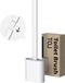 TOJ WC Borstel - Toiletborstel - WC Borstel met Houder - Siliconen WC Borstel - Flexibel - Wit