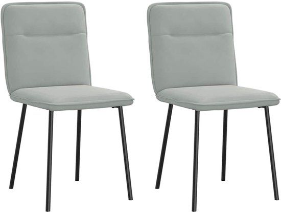 vidaXL Eetkamerstoelen 2 stuks fluweel lichtgrijs