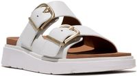 FitFlop Gen-FF Buckle Two-Bar Leather Slides WIT - Maat 39