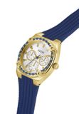 Guess Saylor GW1036L2 Dames Horloge Blauw Siliconen Band & Roestvrij Staal Kast