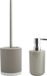 MSV Toiletborstel in houder 38 cm/zeeppompje 260 ml set Moods - Keramiek - Beige