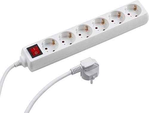 Meister stekkerdoos 6-voudig - 1,4 m kabel - wit