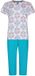 Pastunette - Pyjama - Ipanema - Katoen/Modal - Turquoise/Wit - Maat 40