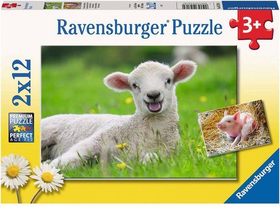 Ravensburger Puzzel Boerderijdieren - Legpuzzel - 2x12 stukjes
