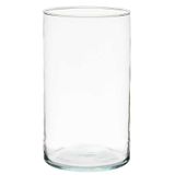 Giftdecor Vase - forme cylindrique - verre transparent - 17 x 30 cm - vase