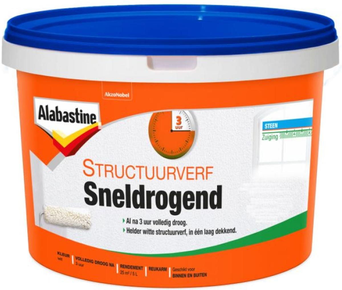 Alabastine Structuurverf Sneldrogend Fijn Wit (5 liter)