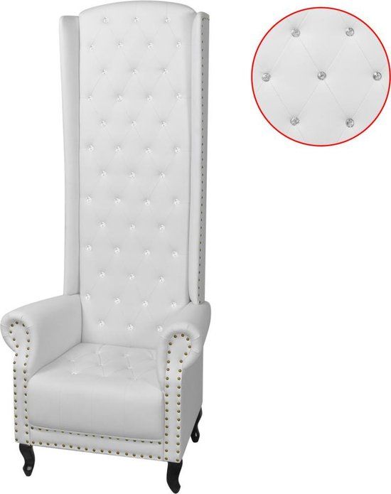 vidaXL Hoge fauteuil wit 77x65x181 cm