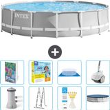 Intex Rond Prism Frame Zwembad - 427 x 107 cm - Grijs