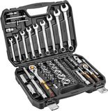 NEO - Dopsleutelset - 1/2" en 1/4" - 82 Stuks - Chroom-Vanadiumstaal