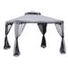 Merkloos Holland Connections Paviljoen - Tuinpaviljoen - Partytent - Buitentent - Easy up partytent - 3x3m, met wanden, wind,UV-bescherming 50+- en waterbestendig - Polyester - 294×294×265 cm - Voor tuinfeesten, evenementen en terrassen - Antracietgrijs