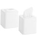 Youngever 2 Stuks Plastic Tissue Box Houder, Hoes voor Tissuedoos, Doekjes Dispenser Box, Vierkante Servethouders, Wipes Dispenser Box (White)