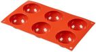 Tapis de cuisson demi-sphère rouge silicone - Diamètre 7 cm