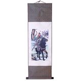Kakemono Lachineuse Kakemono God van de oorlog - Guang Gong wandtapijt - Japanse decoratie om op te hangen - 100 x 30 cm - Traditioneel Japans schilderij - Grijs - Cadeau-idee Japan Azië