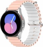 By Qubix Qubix Ocean Style bandje Lichtroze / wit Geschikt voor Xiaomi Mi Watch / Xiaomi Watch 2 / Xiaomi Watch S1 / S2 / S3 / S4 (47mm)