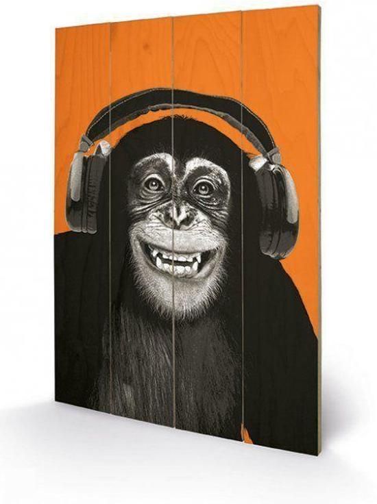 Stickythings Merchandisehouse Wooden Art Chimpanzee - Gegroefd paneel - 5050293981277