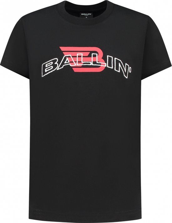 Ballin Amsterdam Jongens Loose Fit T-shirt Crewneck SS - Black - Maat 10
