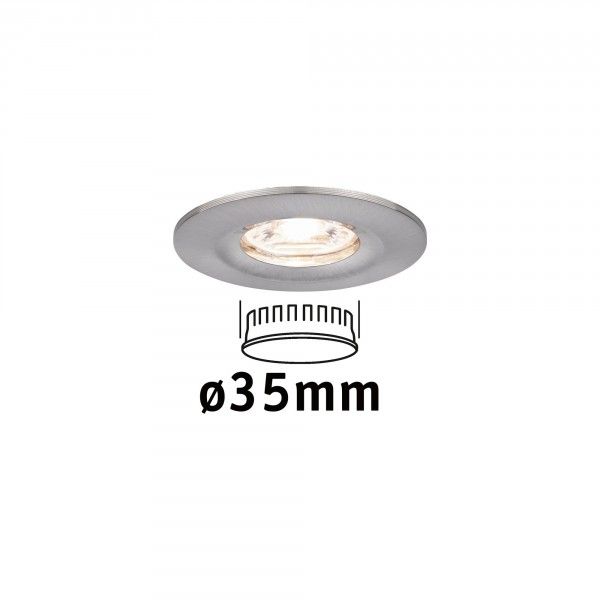 Paulmann Nova Mini Coin LED Inbouwspot - Rond - 4W - 2700K - Staal Geborsteld