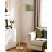 EDISHINE Lampe sur pied pour salon, tête orientable, vert sauge et or, structure en métal et abat-jour en tissu, culot E27, 2700K (blanc chaud)