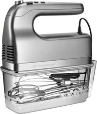 KitchenMonster® Handmixer - Mixer met 9 Snelheden en Timer - Zilver/Grijs - HM-DC420