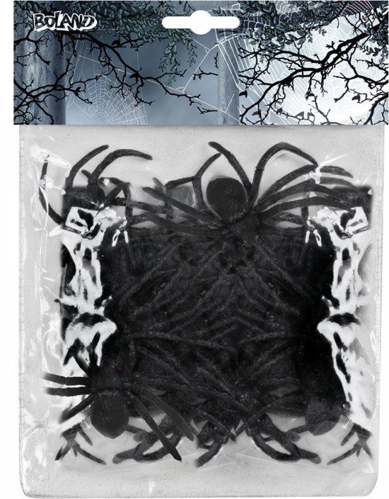 Boland 12 Halloween spinnen - Feestdecoratievoorwerp
