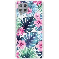 Samsung Galaxy A42 Tropical aquarelle verstevigd hoesje met sublimatie bedrukking