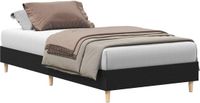 vidaXL Bedframe Zwart Eiken Bewerkt Hout Tweepersoons