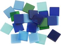 Mozaïek tegels - 400x - groen/blauw - 10 x 10 mm - kunsthars - mozaïek steentjes - mozaïeken maken hobby materialen