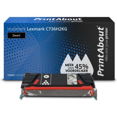 PrintAbout Compatible Lexmark C736H2KG Toner Cartridge - Black - High Yield