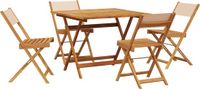 vidaXL 5-delige Tuinset Massief Hout en Stof Beige
