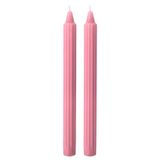 Set Doriche Set van 8 Decoratieve Kaarsen, Poederroze, 8 Uur Brandduur, 2.2 cm Diameter, 25 cm Hoogte