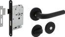 Intersteel Deurbeslag set wc-slot zwart met deurkruk Eucla met rozet zwart