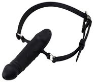 Bondage Masters Penis Gag Dubbele Penis Uitgebreide Pecker Gag, Volledige Silicone, Afsluitbaar