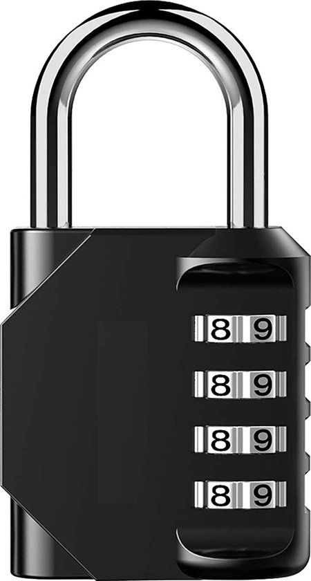 Rogi Hangslot - Cijferslot - 80mm - Zwart - Gehard Staal