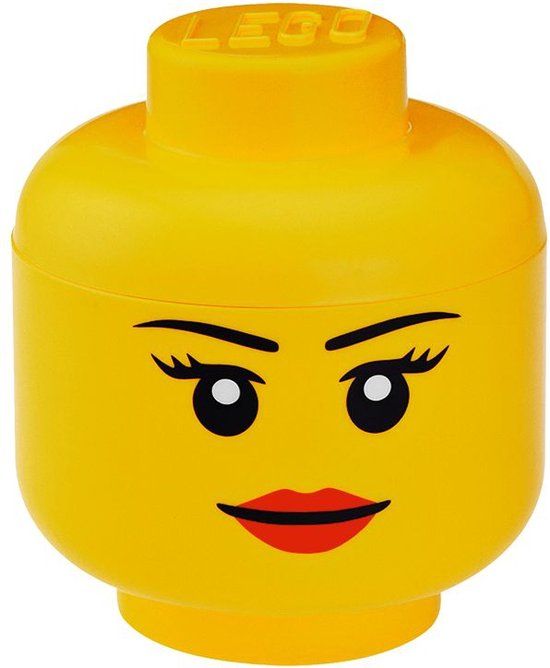 LEGO OpbergHoofd - Girl - Klein - Geel