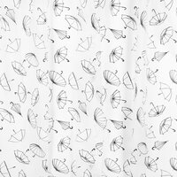 Differnz Douchegordijn Umbrella - 180 x 200 cm - Waterdicht PEVA - Wit/Zwart